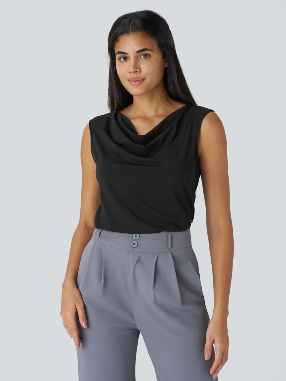 Halara Cowl Neck Sleeveless Work Blouse